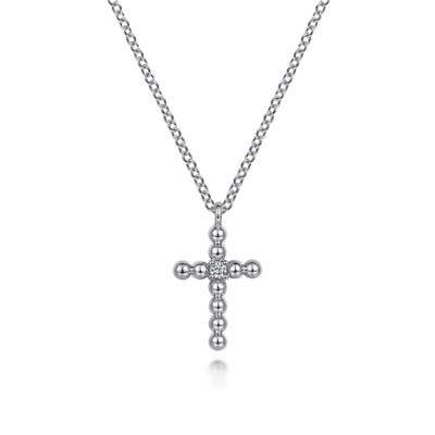 Bujukan Sterling Silver Diamond Cross Pendant