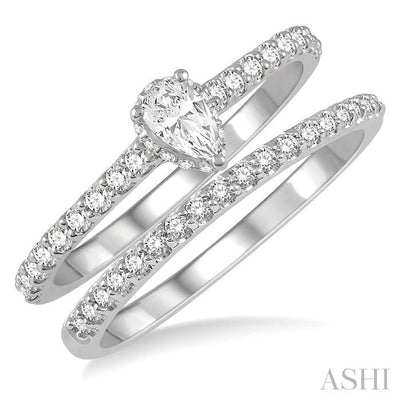 Pear Shape Diamond Wedding Set