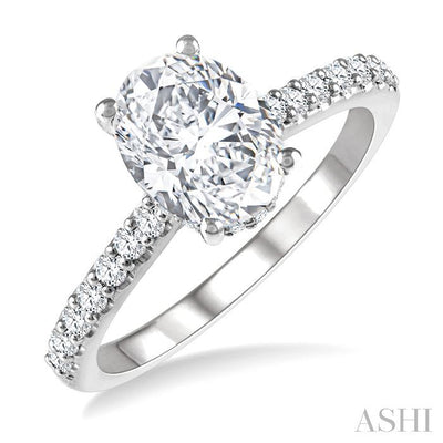 Oval Shape Semi-Mount Diamond Engagement Ring
