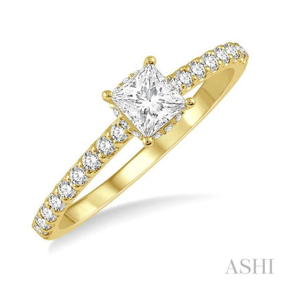 Princess Shape Semi-Mount Diamond Engagement Ring
