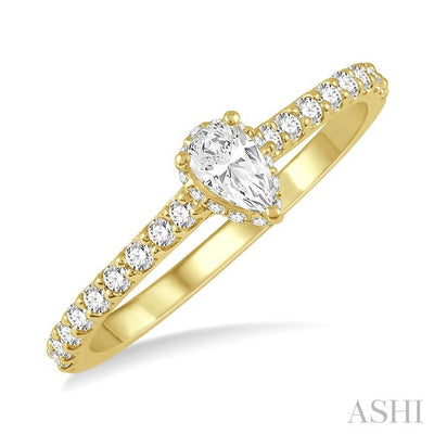 Pear Shape Semi-Mount Diamond Engagement Ring