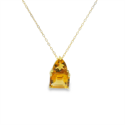 Geometric Citrine Pendant
