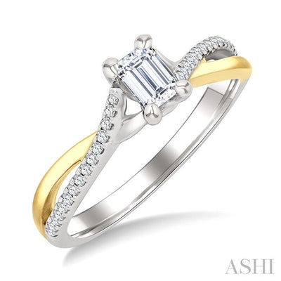 Emerald Shape Diamond Engagement Ring
