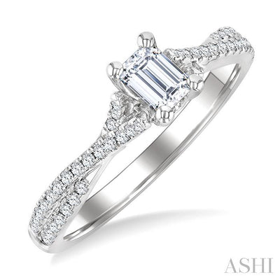 Emerald Shape Diamond Engagement Ring