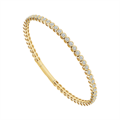 Diamond Bezel Bangle Bracelet