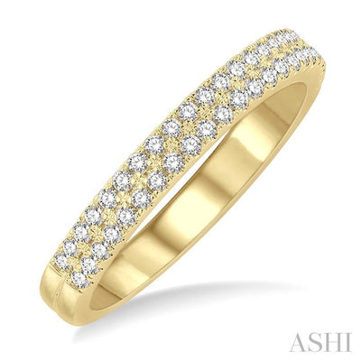 Two Row Diamond Wedding Band