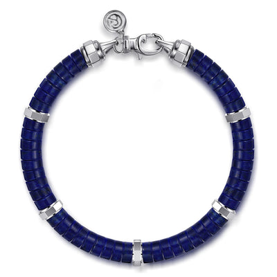 Sterling Silver Lapis Lazuli Bead Bracelet