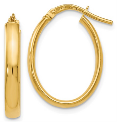 Classic Oval Hoop Earrings