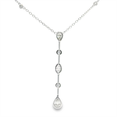 Diamond Bezel Station Necklace