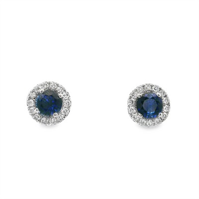 Sapphire & Diamond Stud Earrings
