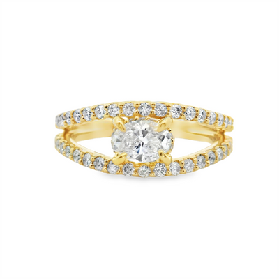 Oval Diamond Hidden Halo Engagement Ring