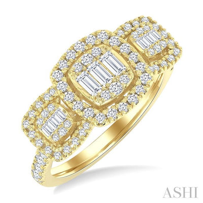 Cushion Shape Past Present & Future Halo Fusion Diamond Engagement Ring