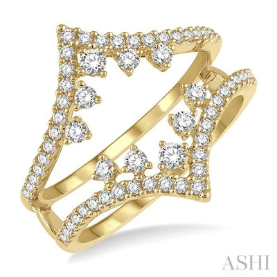 Chevron Diamond Insert Ring