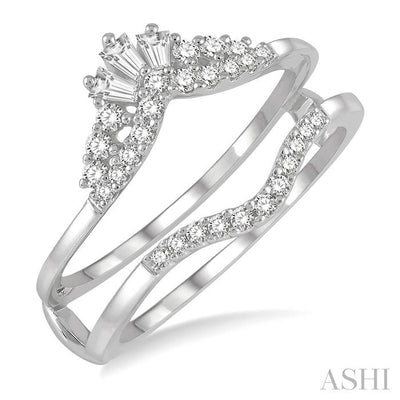 Chevron Baguette Diamond Insert Ring