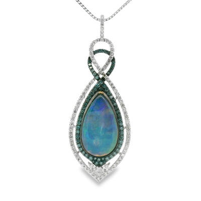 Opal & Diamond Pendant