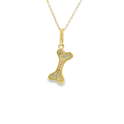 Petite Diamond Dog Bone Pendant