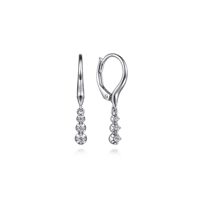 Diamond Drop Leverback Earrings
