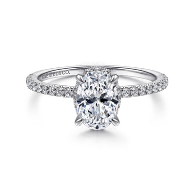 Oval Diamond Hidden Halo Engagement Ring