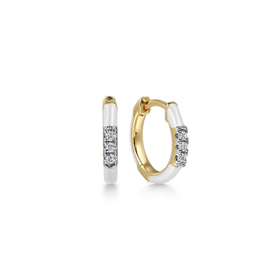 Diamond Huggie Hoop Earrings