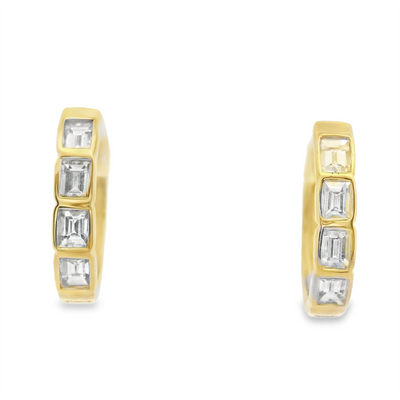 Diamond Huggie Hoop Earrings