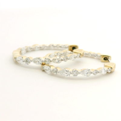 Diamond Inside-Out Hoop Earrings