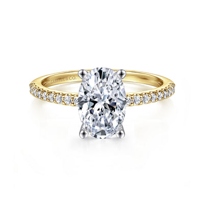 Oval Diamond Straight Band Engagement Ring