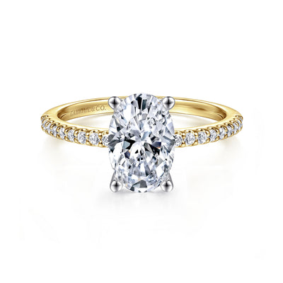 Oval Diamond Straight Band Engagement Ring