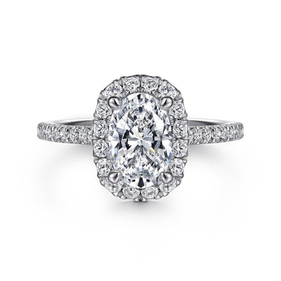 Oval Diamond Halo Engagement Ring