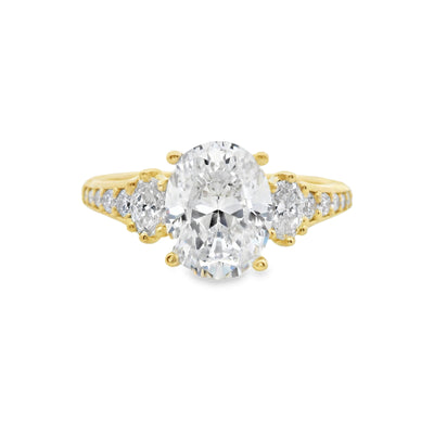 Oval Diamond Three Stone Engagement Ring