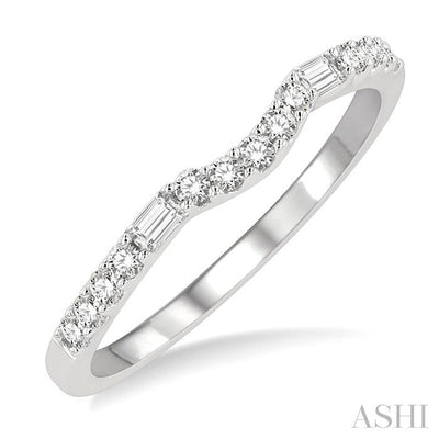 Curved Diamond Wedding Band