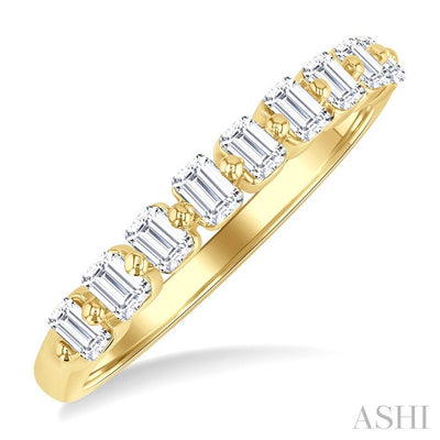 Emerald Shape Half Eternity Diamond Band