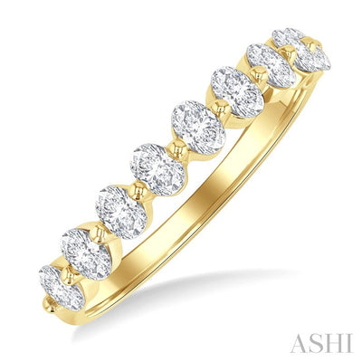 Oval Shape Half Eternity Diamond Band