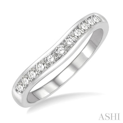 Channel Set Curved Diamond Wedding Band