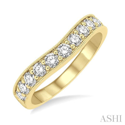 Curved Diamond Wedding Band