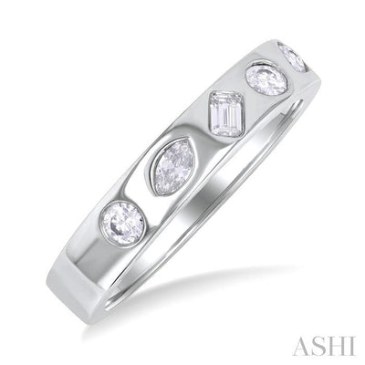 Mixed Shape Bezel Set Diamond Fashion Band