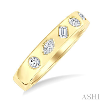 Mixed Shape Bezel Set Diamond Fashion Band