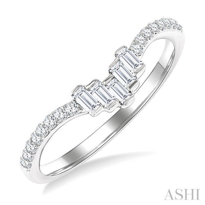 Chevron Baguette Diamond Wedding Band