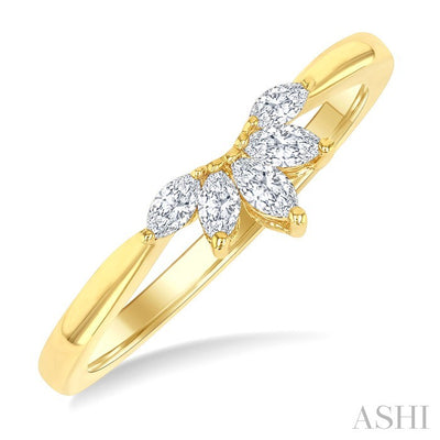 Marquise Shape Chevron Diamond Fashion Ring