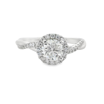 Round Diamond Halo Engagement Ring
