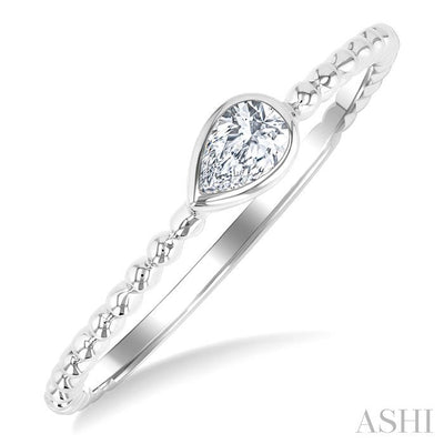 Bead Bijoux Pear Shape East-West Bezel Set Petite Diamond Fashion Ring