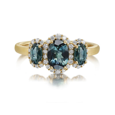 Montana Sapphire & Diamond Halo Fashion Ring