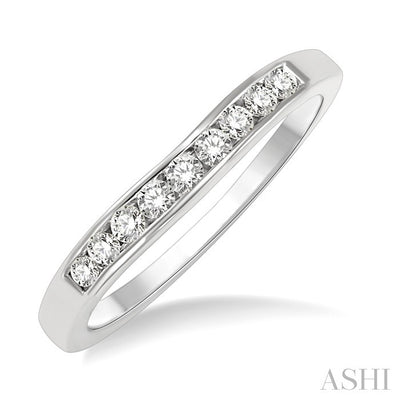 Channel Set Curved Diamond Wedding Band