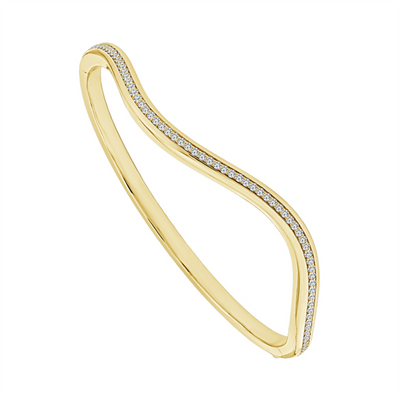 Diamond Wave Bangle Bracelet