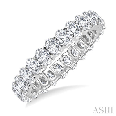 Oval Shape North-South Eternity Diamond Wedding Band