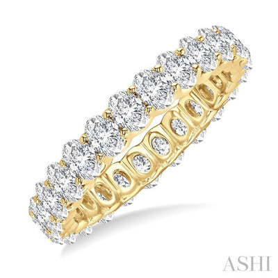 Oval Shape North-South Eternity Diamond Wedding Band