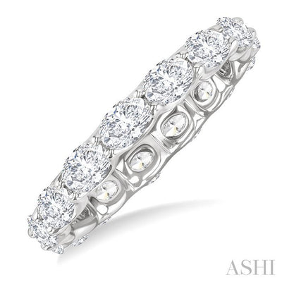 Oval Shape East-West Eternity Diamond Wedding Band
