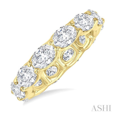 Oval Shape East-West Eternity Diamond Wedding Band