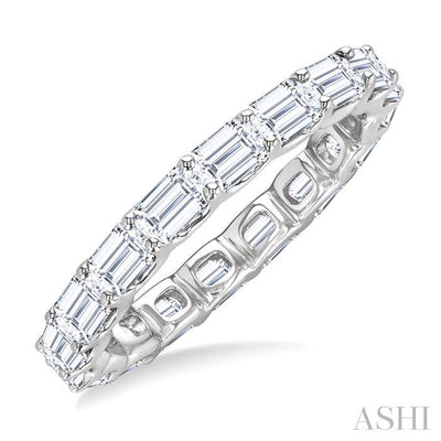 Emerald Shape East-West Eternity Diamond Wedding Band