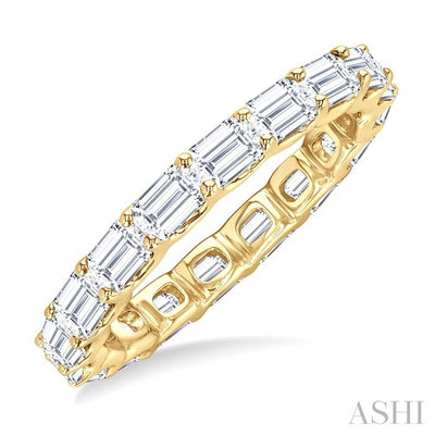 Emerald Shape East-West Eternity Diamond Wedding Band
