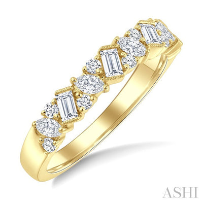Mixed Shape Zig-Zag Diamond Fashion Band